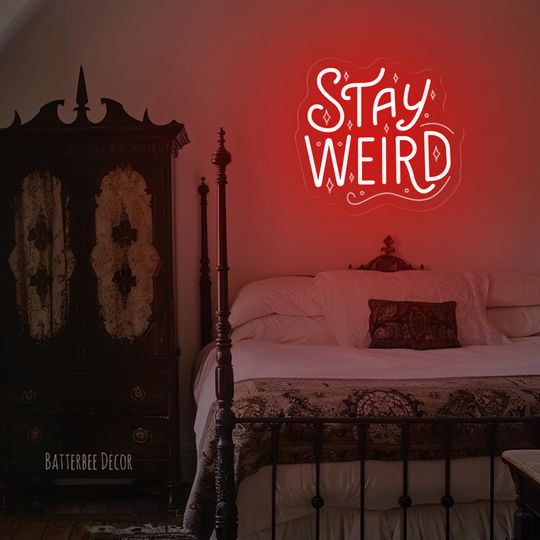 Discover Stay Weird LED Neon Sign: Gothic Halloween Home Decor