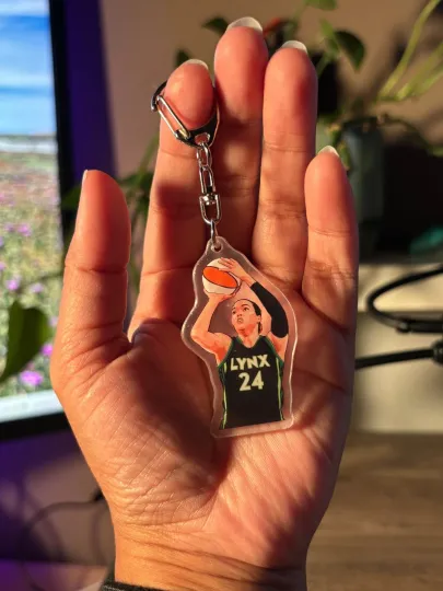 Discover WNBA Napheesa Collier Minnesota Lynx Acrylic Keychain Basketball