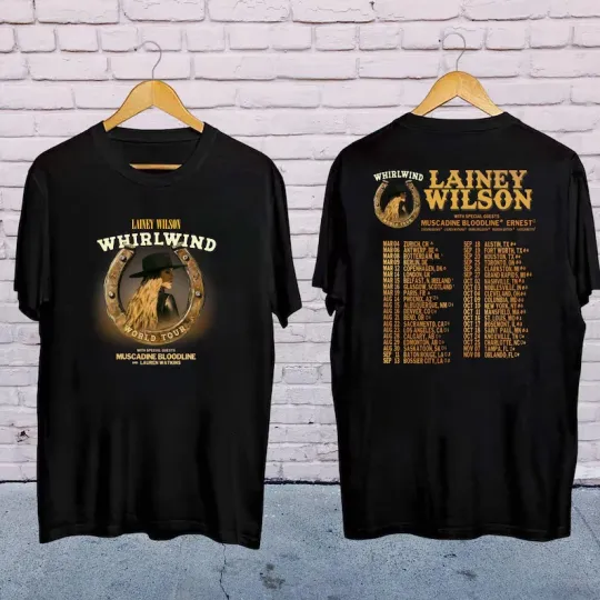 Discover Lainey Wilson Whirlwind Tour 2025 T-Shirt, Concert Fan Gift
