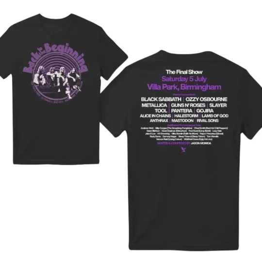 Ozzy Osbourne & Black Sabbath Back To The Beginning Tour July 5th 2025 T-shirt