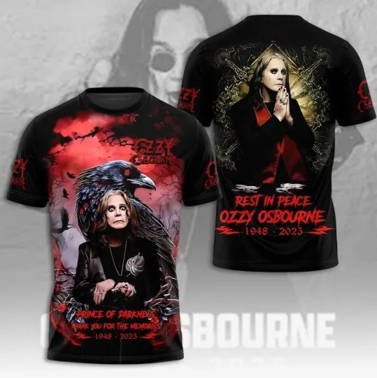 Discover Ozzy Osbourne Rest In Peace 1948-2025 Thank You 3D Shirt