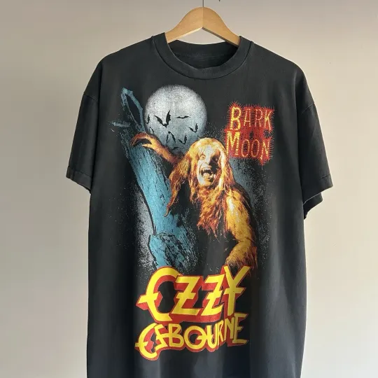 Discover Vintage Ozzy Osbourne REPRINT “bark At The Moon” Faded Band T Shirt Rare