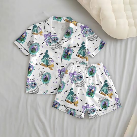WDW Foolish Mortals Pajamas Set with Pocket, Haunted Mansion Tee
