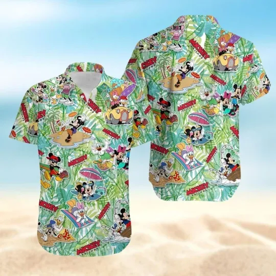 Discover Mickey Mouse Vs Friends Tropical Funny Summer 2025 Beach Trip Hawaiian Shirt