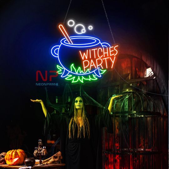 Discover Witch Party Neon Sign, A Musk Neon Sign, Horror Decor Sign, Halloween Neon Sign, Custom Neon Sign, Witch Neon Sign, Gothic Decor Sign