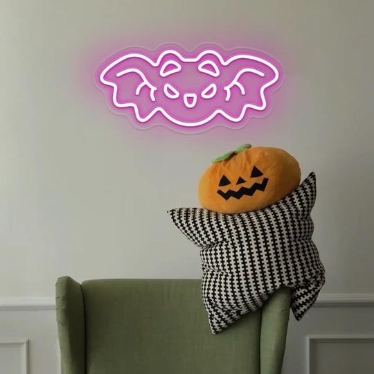 Cute Bat Neon Sign,Halloween Bat Neon Sign,Flying Mnini Bat Led Light,Bat Home Decor,Animals Neon Lights,Halloween Bat Lamp,Goth Home Decor