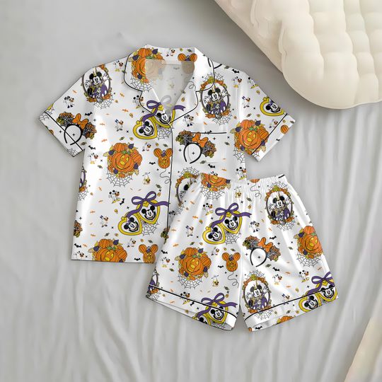 Discover Halloween MK Pumpkin Pajama Set with Pocket