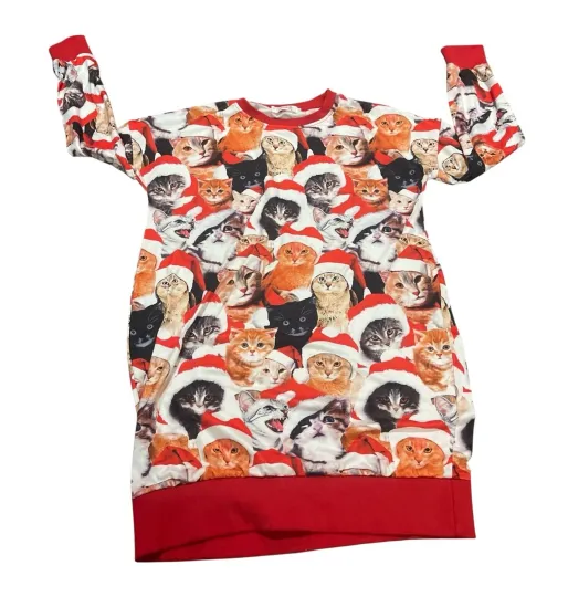 Discover Spadehill Women’s Ugly Christmas Sweater Dress Christmas Cats Design Size XL