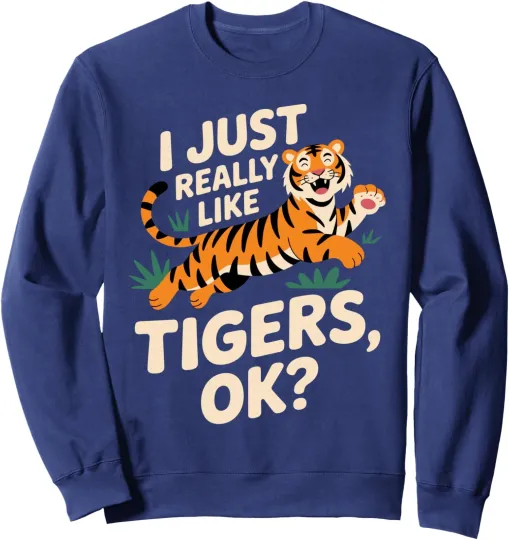 Funny Cute Tiger Art Unisex Crewneck Sweatshirt