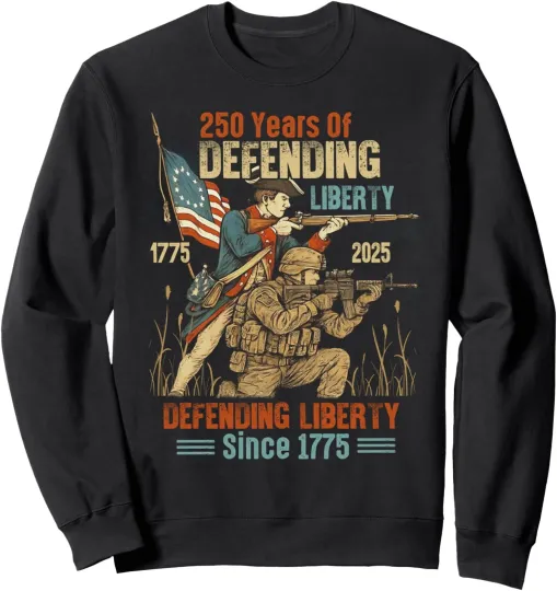 Discover American Army 250th Anniversary Crewneck Sweatshirt