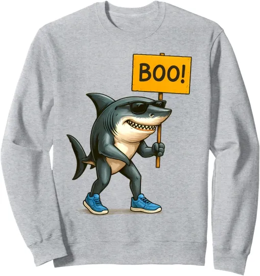 Discover Tralalero Shark Boo Sign Halloween Unisex Crewneck Sweatshirt