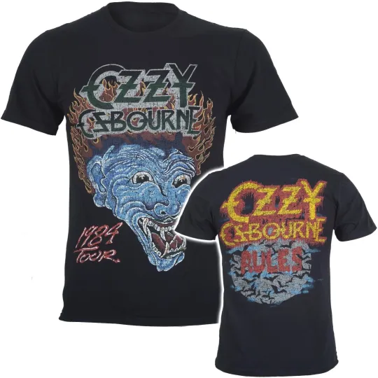 Discover Ozzy Osbourne T Shirt Bark At The Moon Tour 1984 Black Official New S to XXL