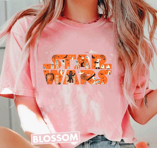 Discover Star Wars Halloween Darth Vader Spooky Empire Movie Logo T-Shirt, Perfect for Star Wars Fans, Vintage Horror Design, Movie Night Gift