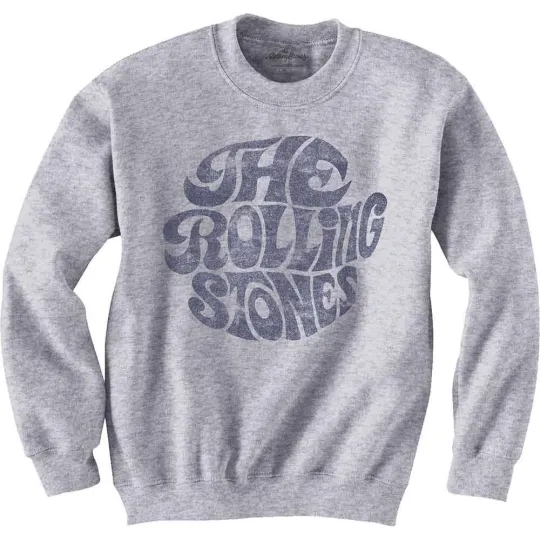 The Rolling Stones Vintage 70s Band Logo Sweatshirt Unisex Grey