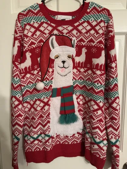 Discover Ugly Christmas Sweater Featuring A Llama