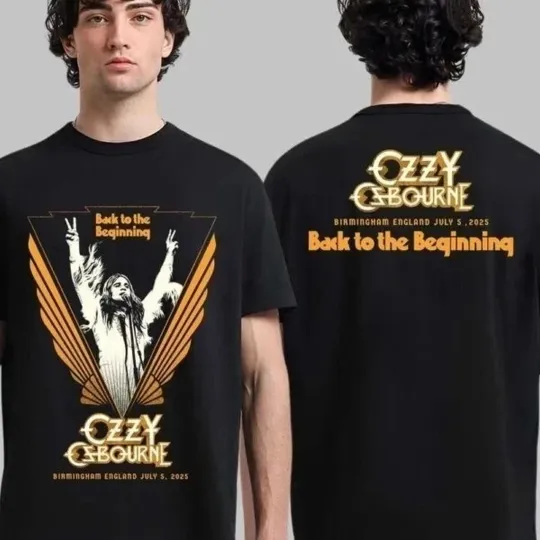 Discover Ozzy Osbourne 2025 Final Show Tee – Back To The Beginning Shep Fairey Shirt
