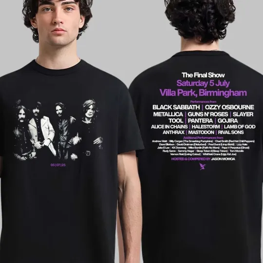 Discover Black Sabbath And Ozzy Osbourne Back To The Beginning Final Tour 2025 T-Shirt