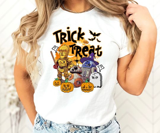 Discover Star Wars Halloween Shirt,  Trick Or Treat Shirt, Star Wars Characters Shirt,Disneyland Halloween Shirt, The Galaxy Edge Shirt