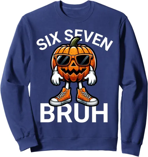 Discover Halloween Meme Brainrot Pumpkin Unisex Crewneck Sweatshirt