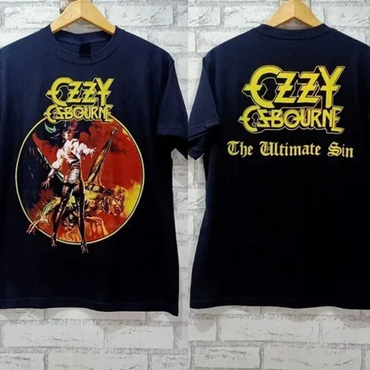 Ozzy Osbourne The Ultimate Sin 2 Side Black Unisex T-shirt Reprint