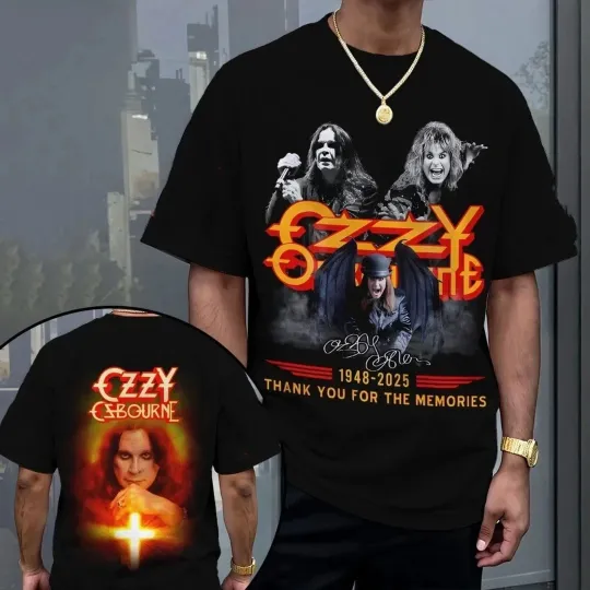 Discover Ozzy Osbourne Thanks You For The Memories 1948-2025 T-shirt Full Size S - 5XL