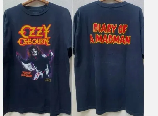 Discover Ozzy Osbourne Shirt Diary Of A Madman Black 2 Side T shirt Men Women S-5XL