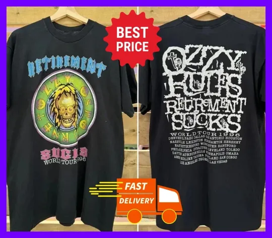 1996 Ozzy Osbourne Retirement Sucks Tour T-Shirt 2 sides
