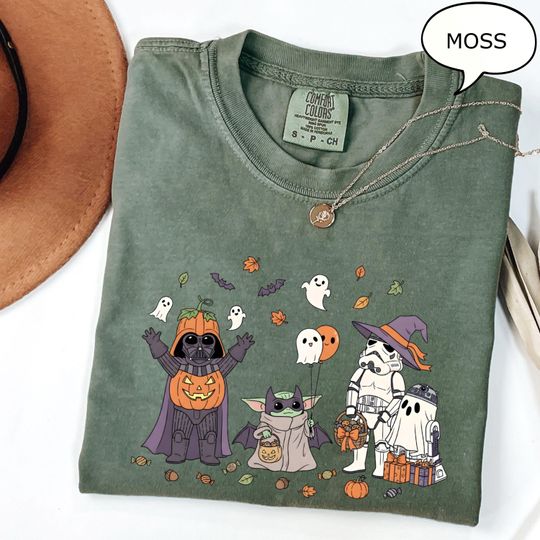 Discover Star Wars Halloween T-Shirt, Pumpkins Dart Vader Shirt, Ghost Stormtrooper Shirt, Cute Disney Halloween Shirt