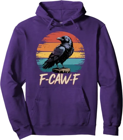 Discover Retro F Caw Black Bird Crow Unisex Hoodie
