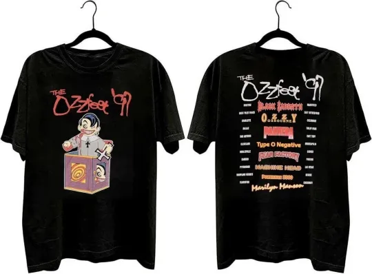 OZZFEST OZZY OSBOURNE BLACK SABBATH 1997 2 Side Black Unisex Shirt