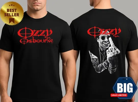 Ozzy Osbourne Middle Finger T-Shirt Double Sided, Gift for Fan