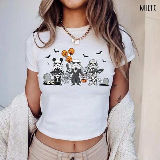 Discover Star Wars Stormtrooper Costume Halloween T-Shirt, Stormtrooper Skeleton Halloween Shirt, Star Wars Halloween Gift, Galaxy's Edge Trip Shirt