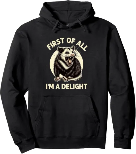 Discover First Of All I'm A Delight Sarcastic Possum Unisex Hooded
