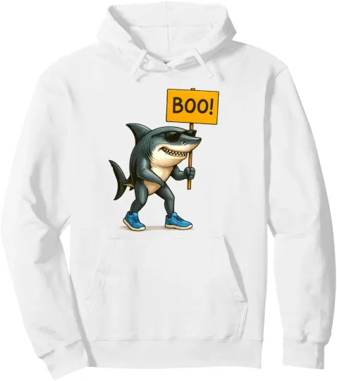 Discover Tralalero Shark Boo Sign Funny Brainrot Halloween Unisex Hoodie