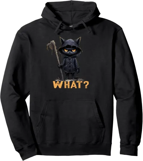 Discover Black Cat Halloween Angry Funny Unisex Hoodie