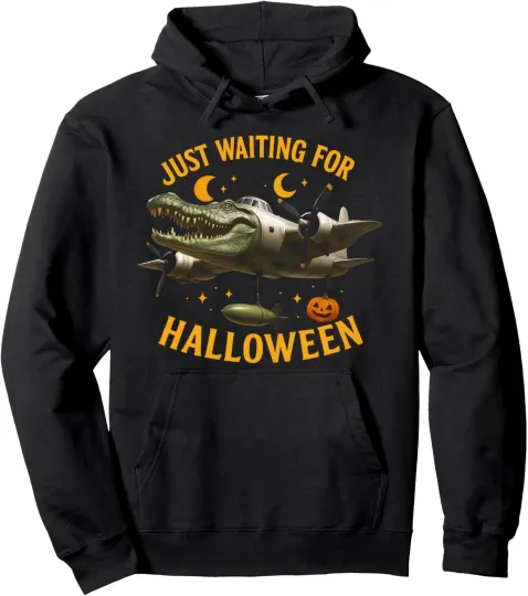 Discover Just Waiting for Halloween Crocodile Unisex Hoodie