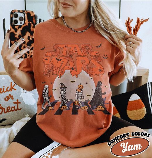 Discover Star Wars Halloween Shirt, Disney Vintage Halloween Tee, Comfort Colors Spooky Season T-Shirt, Disney Family Halloween Outfit
