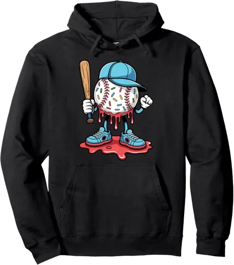 Discover Baseball Lifestyle Youth Hooded Sweatshirt with Ice Cream Graphic