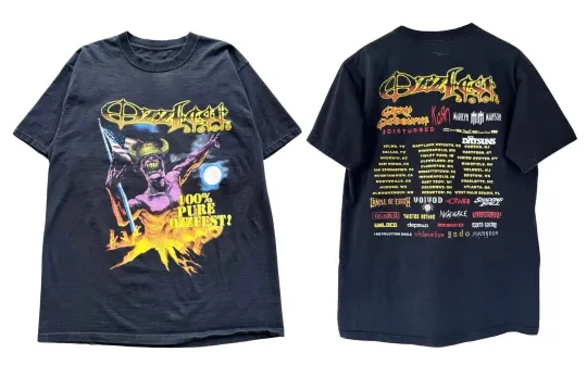 Vintage 2003 Ozzfest Concert Ozzy Osbourne T Shirt Reprint