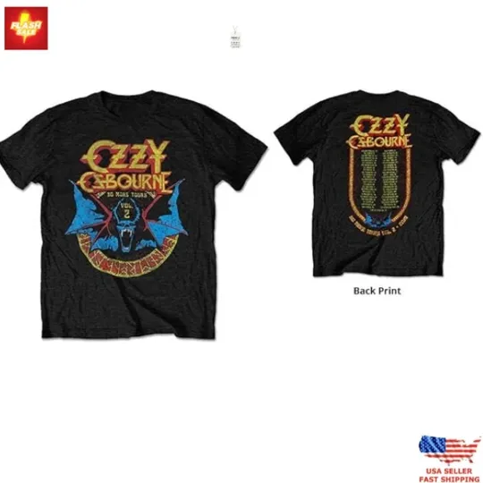 Limited Edition Ozzy Osbourne Bat Circle T-Shirt Unisex Rock Band Vintage Tee