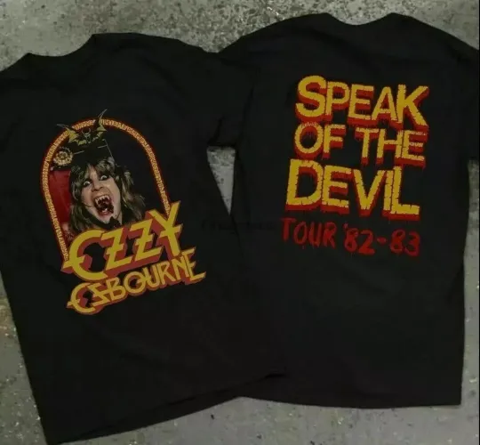 Discover Vintage 1982 Ozzy! Osbourne Speak Of The Devil Tour Concert T Shirt.
