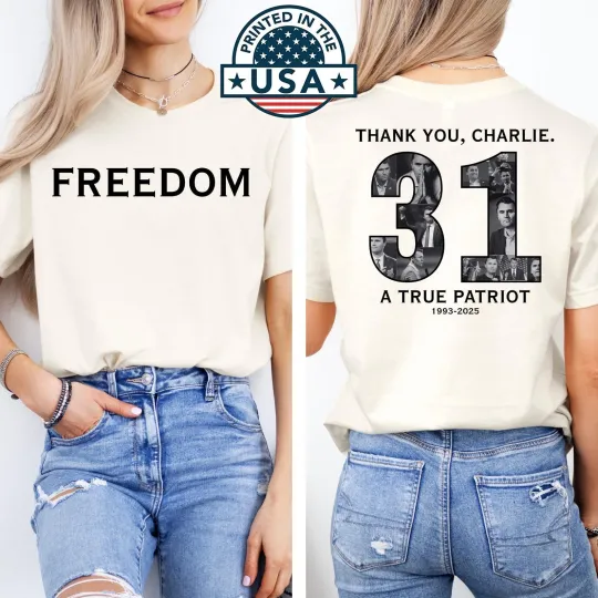 Charlie Kirk Freedom 31 T-Shirt Justice For Charlie Kirk Unisex Tee