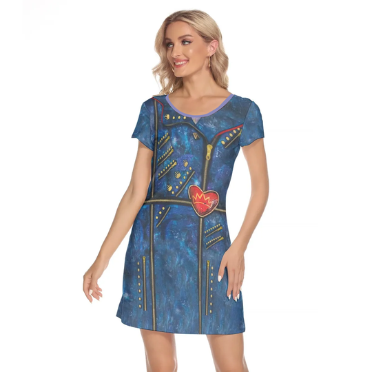 Descendants 2 Costume, Evie Short Sleeve Dress, Disney Dresses for Women