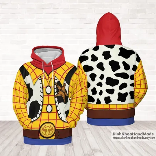 Disney Toy Story Woody Costume Hoodie 3D, Halloween Outfit