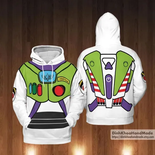 Buzz Lightyear 3D Hoodie, Toy Story Characters Hoodie