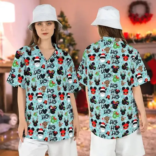 Discover Mickey Minnie Ears Disney Christmas Hawaiian Shirts Disneyland Xmas