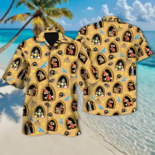 Discover Disney Cinde Mouse Porthole Jaq And Gus Gus Perla Hawaiian Shirt