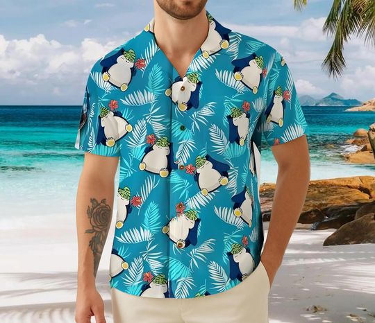 Discover Blue Tropical Hawaiian Shirt for Men and Women, Summer Beach Vacation Casual Top