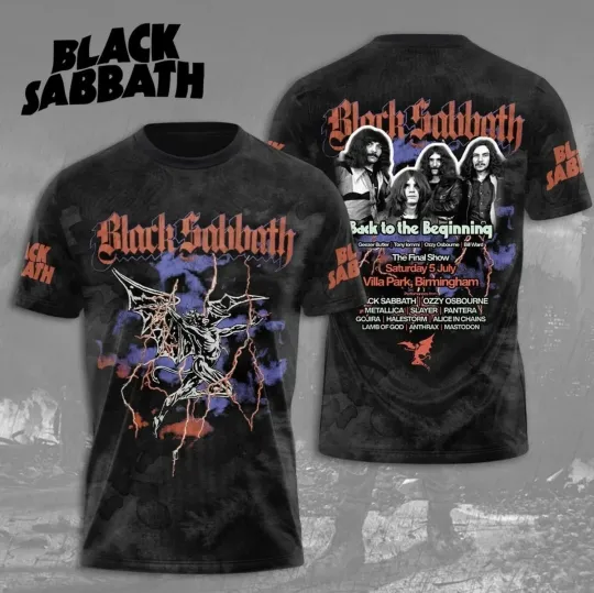 Discover Black Sabbath Back To The Beginning 2025 Tour The Final Show 3D T-Shirt