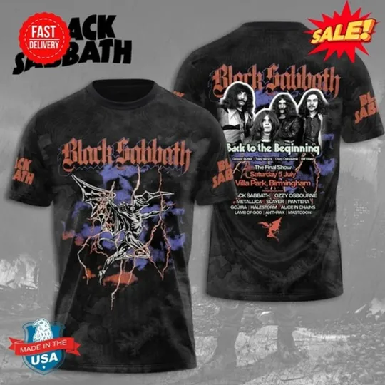 Black Sabbath Back To The Beginning 2025 Tour The Final Show 3D T-Shirt